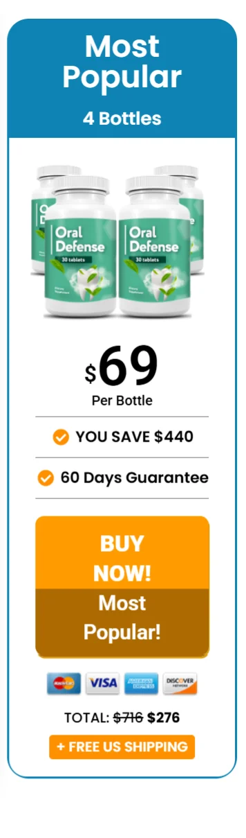 Oral Defense™ 4 bottles pricing